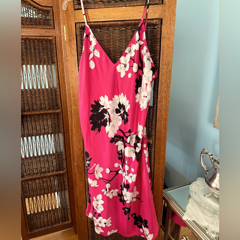Natori Pink Floral Slip Dress